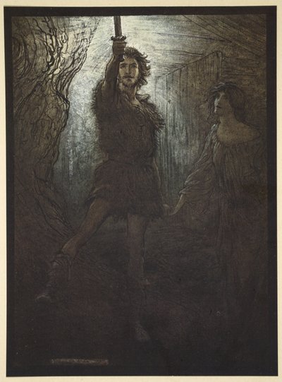Siegmund il Walsung ti vede! Come dono nuziale ti porta la sua spada, illustrazione da 